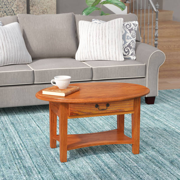 Charlton Home® Coastal Solid Wood Oval Coffee Table & Reviews | Wayfair